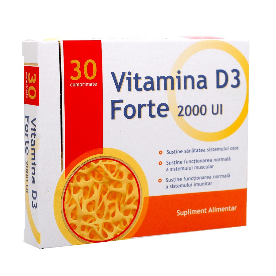 Vitamina D3 Forte 2000 UI, 30 comprimate, Medmarketing